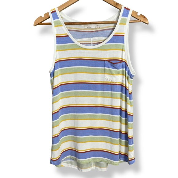 Prana Tank Top Foundation Scoop Neck Women Morning Glory Stripe Shirt Small - Picture 3 of 15